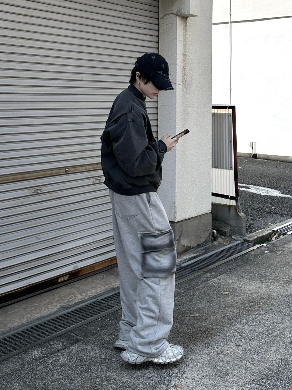 大阪店WEB限定【Chikashitsu +】washed sweat cargo pants (2color)