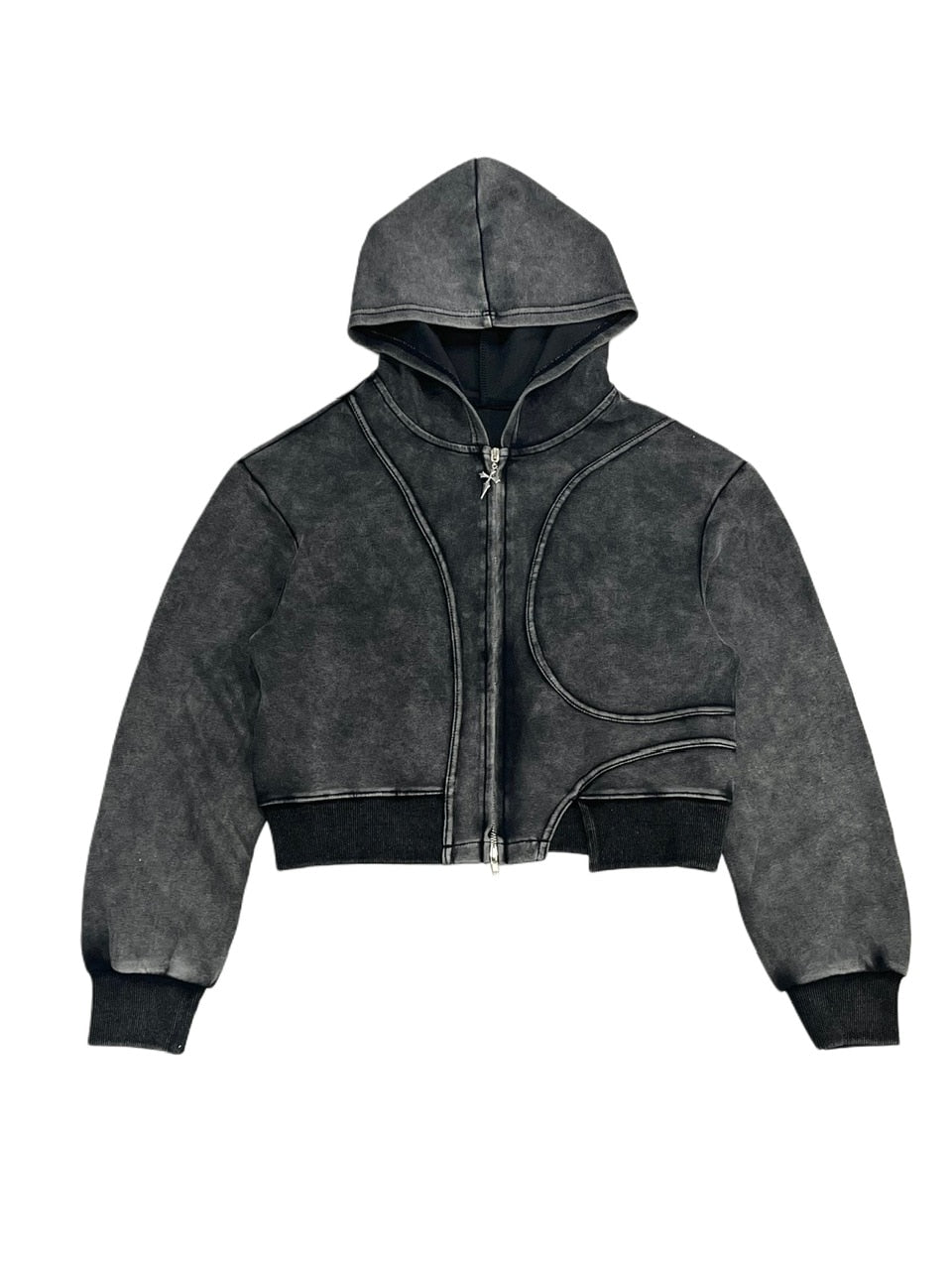 【Never mind the XU】crop zip up hoodie / 【ネバーマインド ザ エックスユー】クロップジップアップパーカー