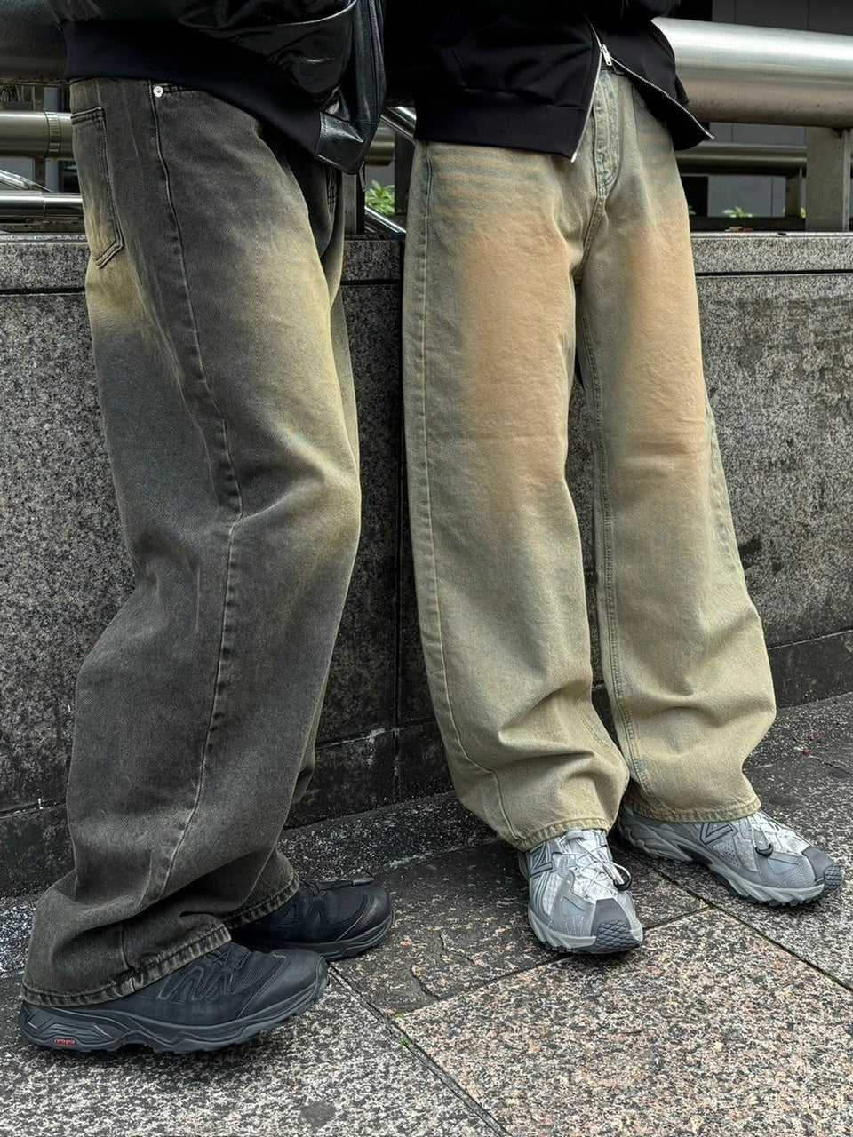 【Chikashitsu +】vintage wash semi wide denim pants 3 / 【チカシツプラス】ヴィンテージウォッシュセミワイドデニムパンツ