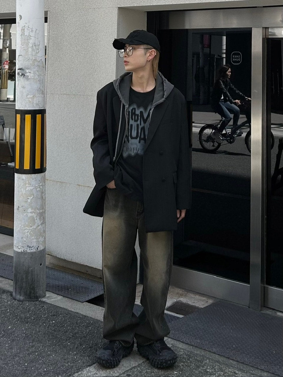 【Chikashitsu +】vintage wash semi wide denim pants 2 / 【チカシツプラス】ヴィンテージウォッシュセミワイドデニムパンツ