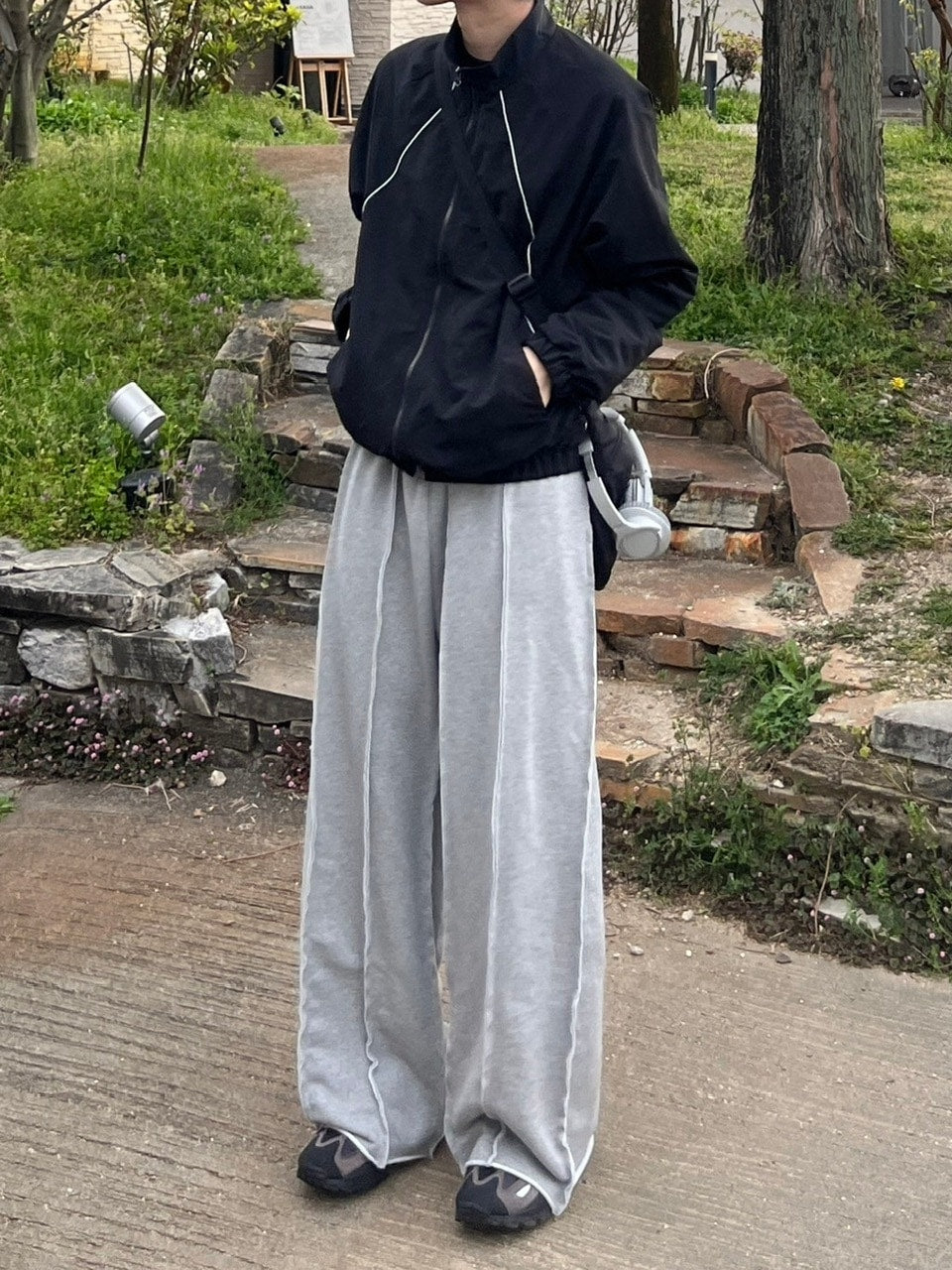 【youll】reverse wide sweat pants (2color)