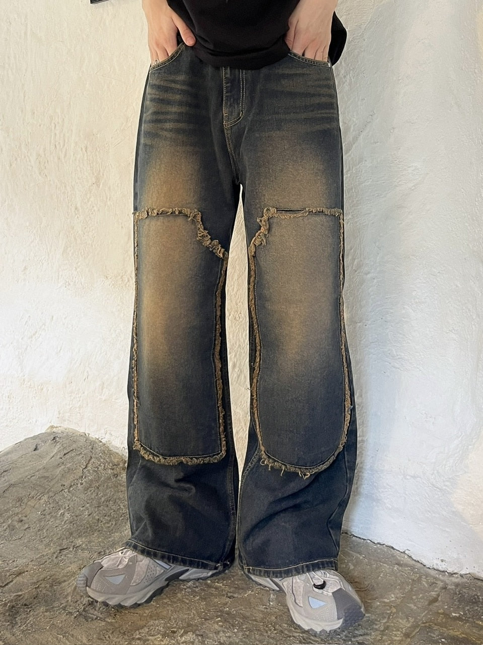 受注制【youll】vintage double knee denim pants