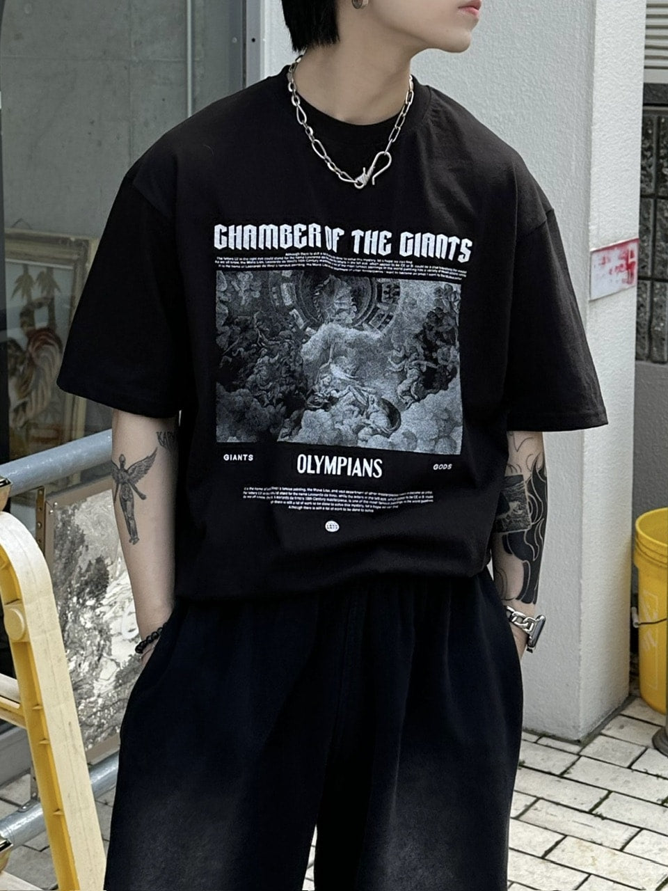 大阪店WEB限定【Chikashitsu +】oversized olympos t-shirt (2color)