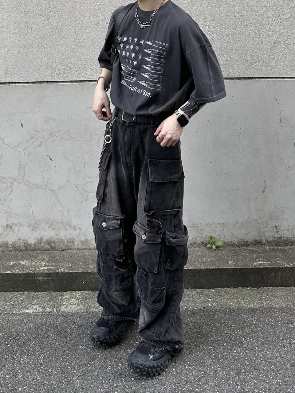 大阪店WEB限定【Chikashitsu +】utility cargo denim pants