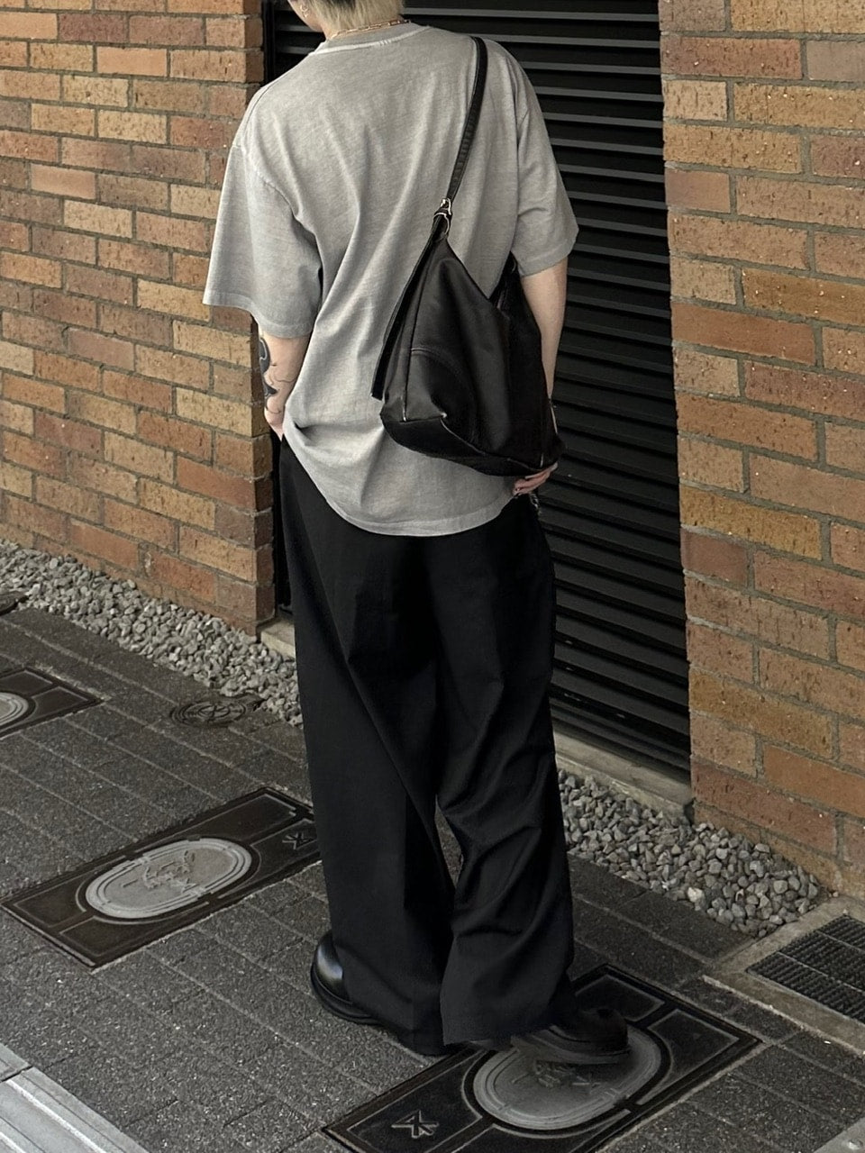 大阪店WEB限定受注制【Chikashitsu +】vintage leather cross bag