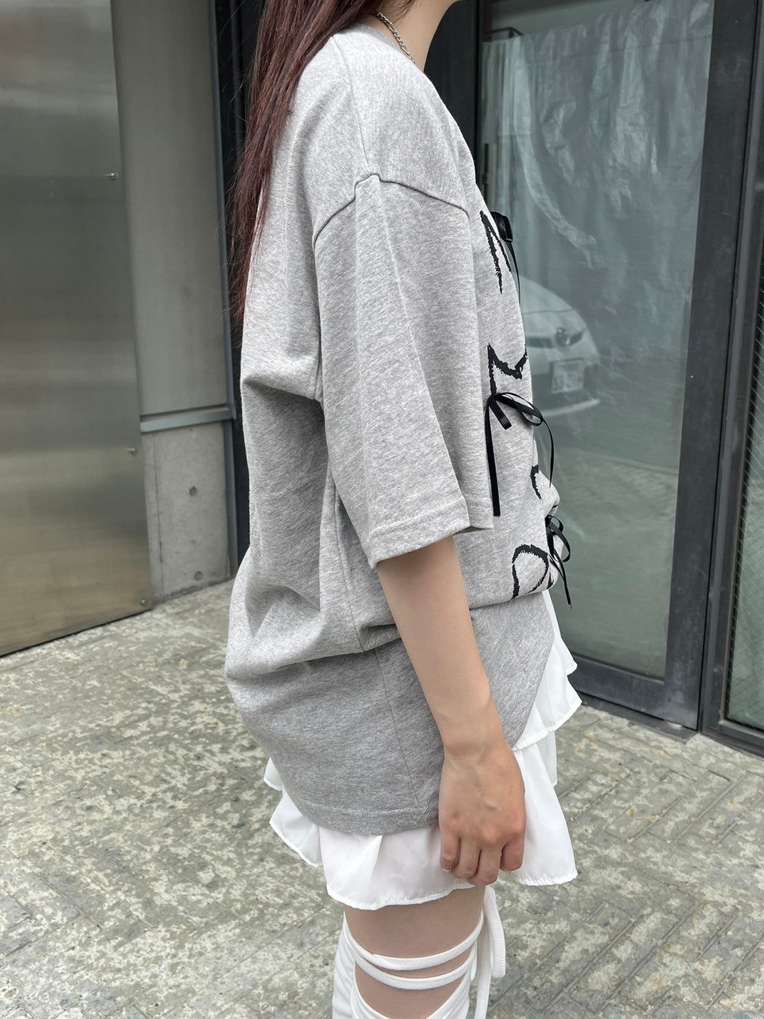 【nmtc +】ribbon half sleeve tee (3color)