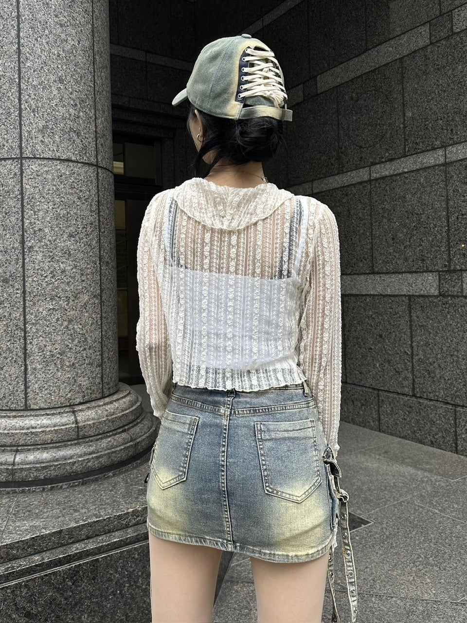 受注制【Never mind the XU】cargo denim skirt (2color)
