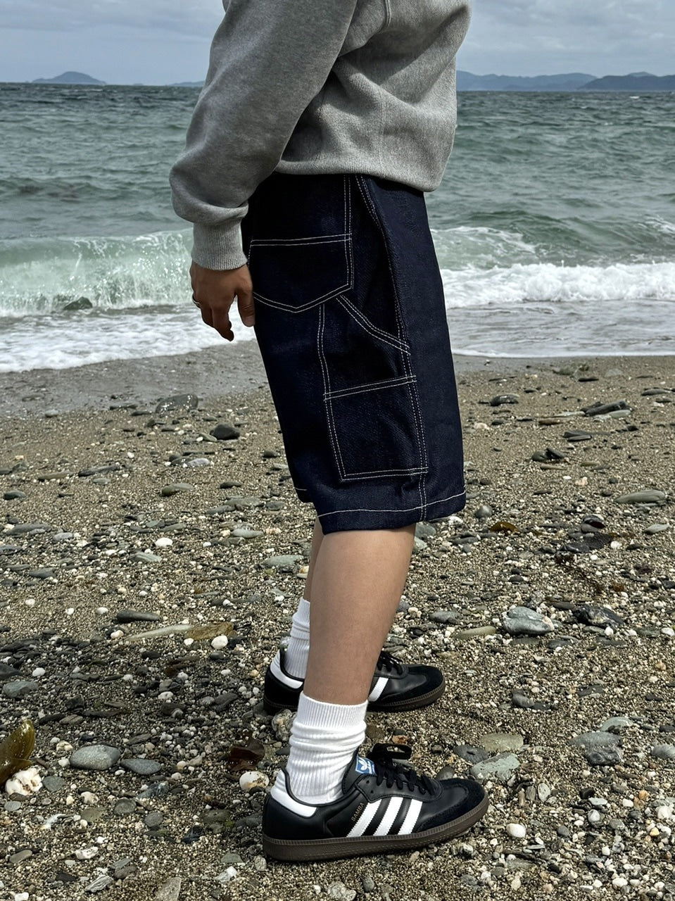 受注制【RENOL】painter denim half pants (2color)