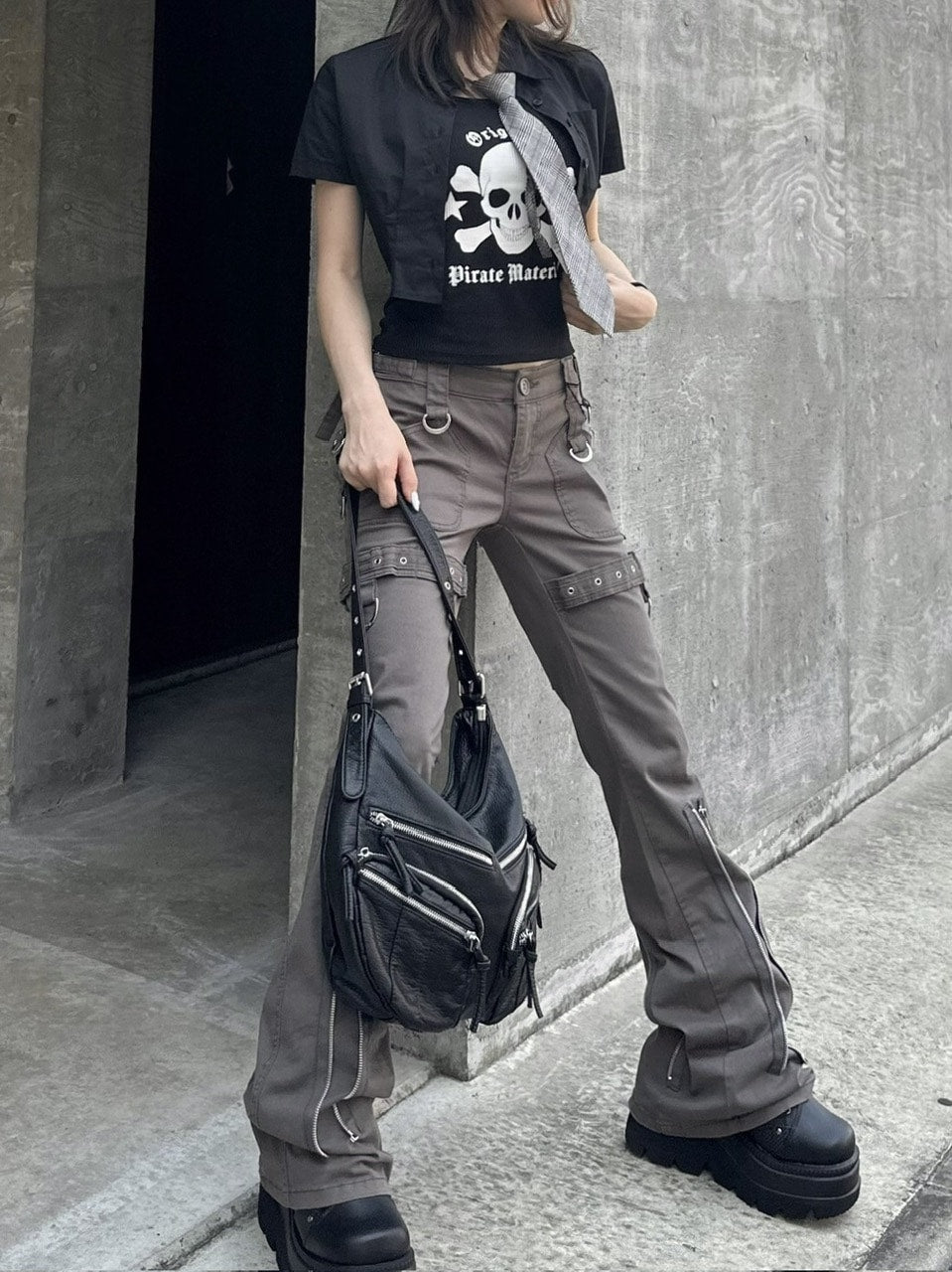 受注制【Never mind the XU】pintuck cropped shirt (3color)