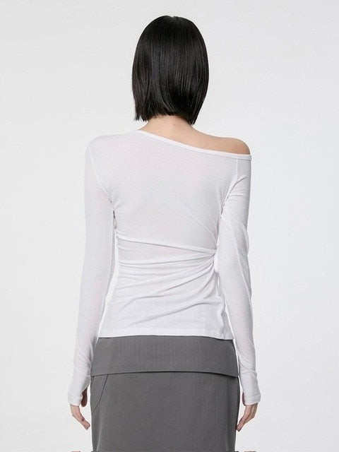 【FLAREUP】Handmade Twisted One-Shoulder Long Sleeve / 【フレアアップ】ハンドメイドツイストワンショルダー長袖Ｔシャツ