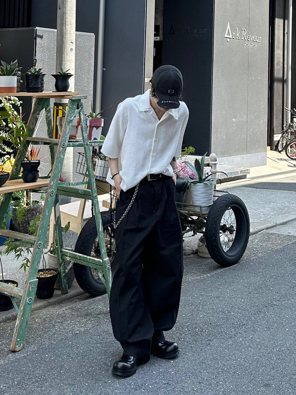 大阪店WEB限定受注制【Chikashitsu +】2tuck wide cotton pants (2color)