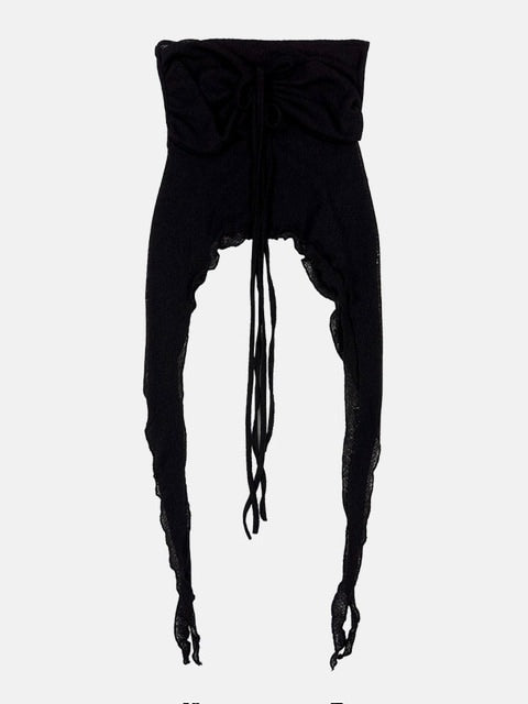 【HOLY NUMBER 7】Ribbon Ruffle Tube Top