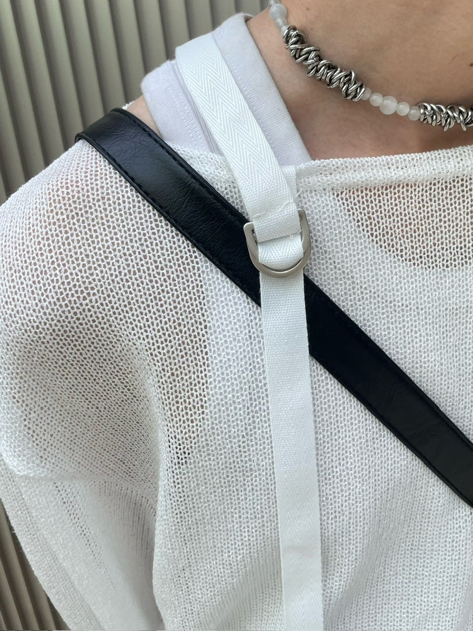 受注制【Chikashitsu +】belt design summer knit (3color)