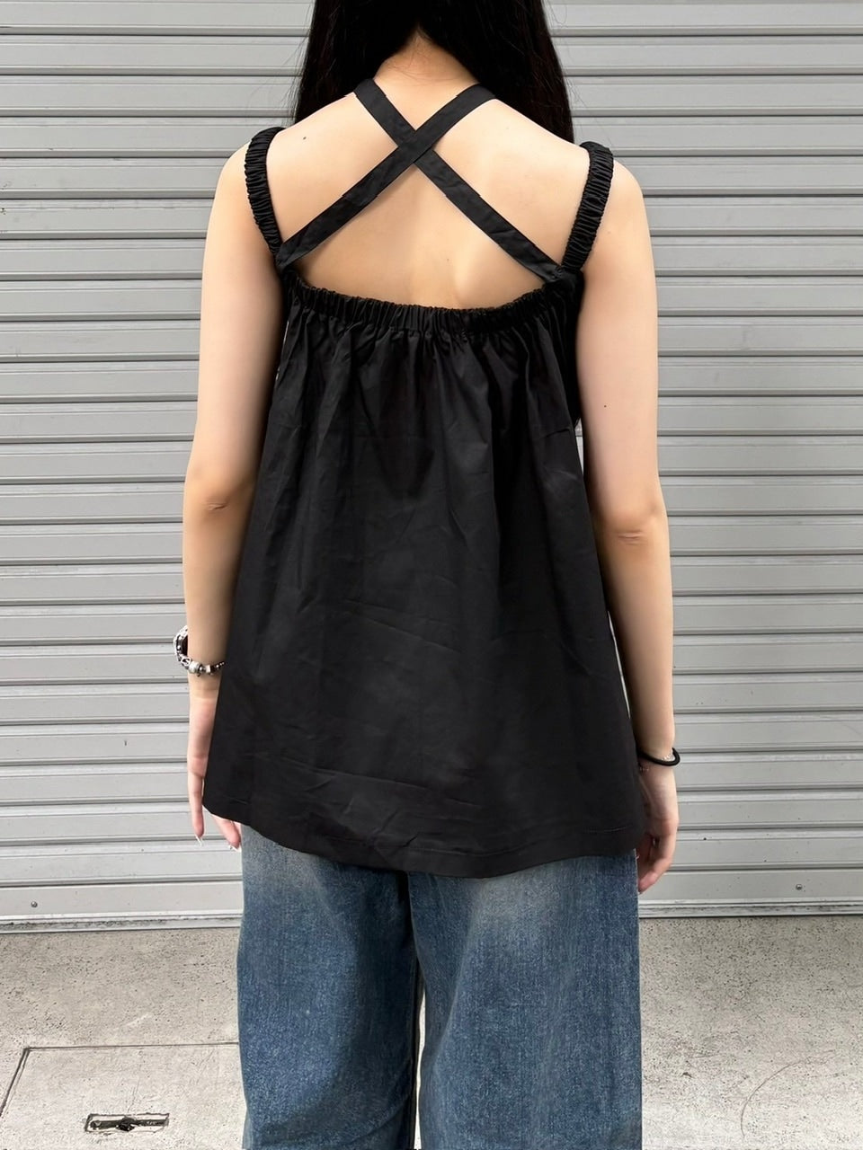 受注制【OaKS】shirred camisole bluose (2color)
