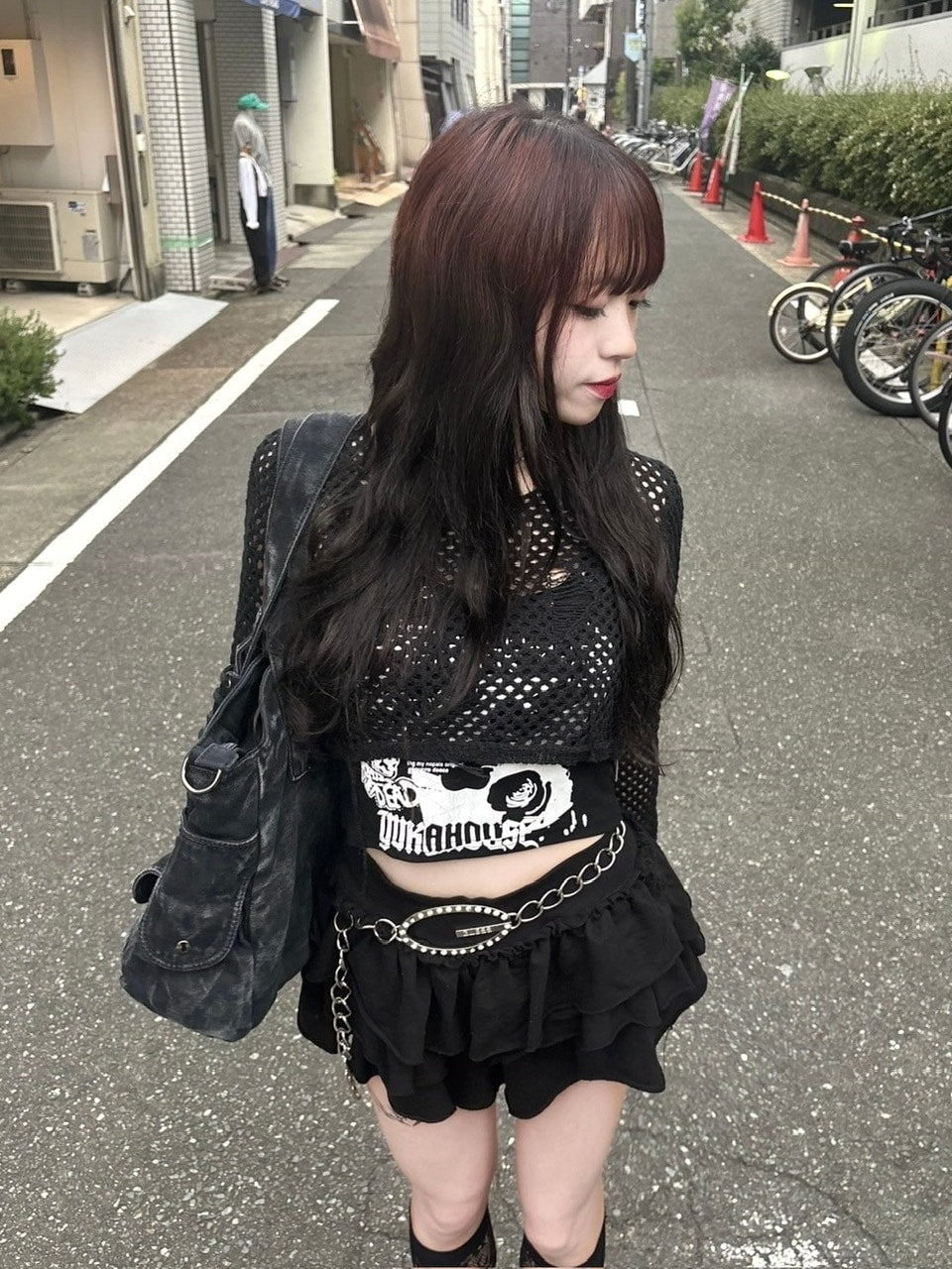 受注制【Never mind the XU】cropped damage knit (2color)