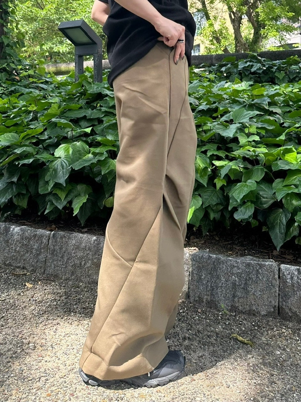 【Chikashitsu +】pattern design slacks (2color)