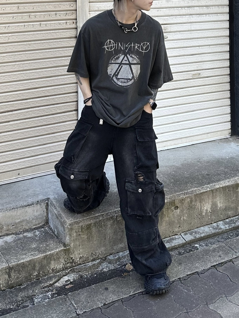 大阪店WEB限定受注制【Chikashitsu +】oversized ministry t-shirt