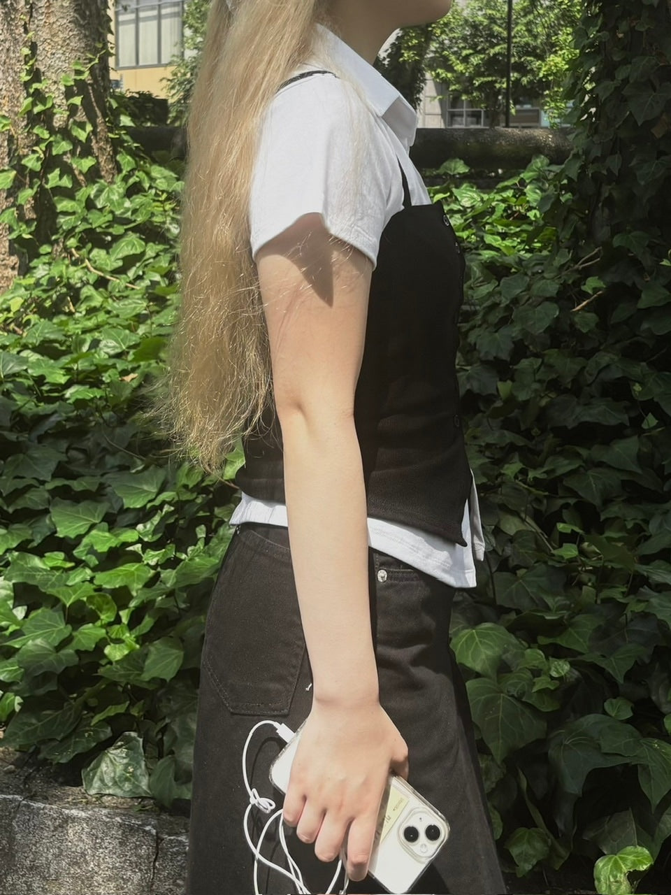 受注制【OaKS】choker set 2way camisole (3color)