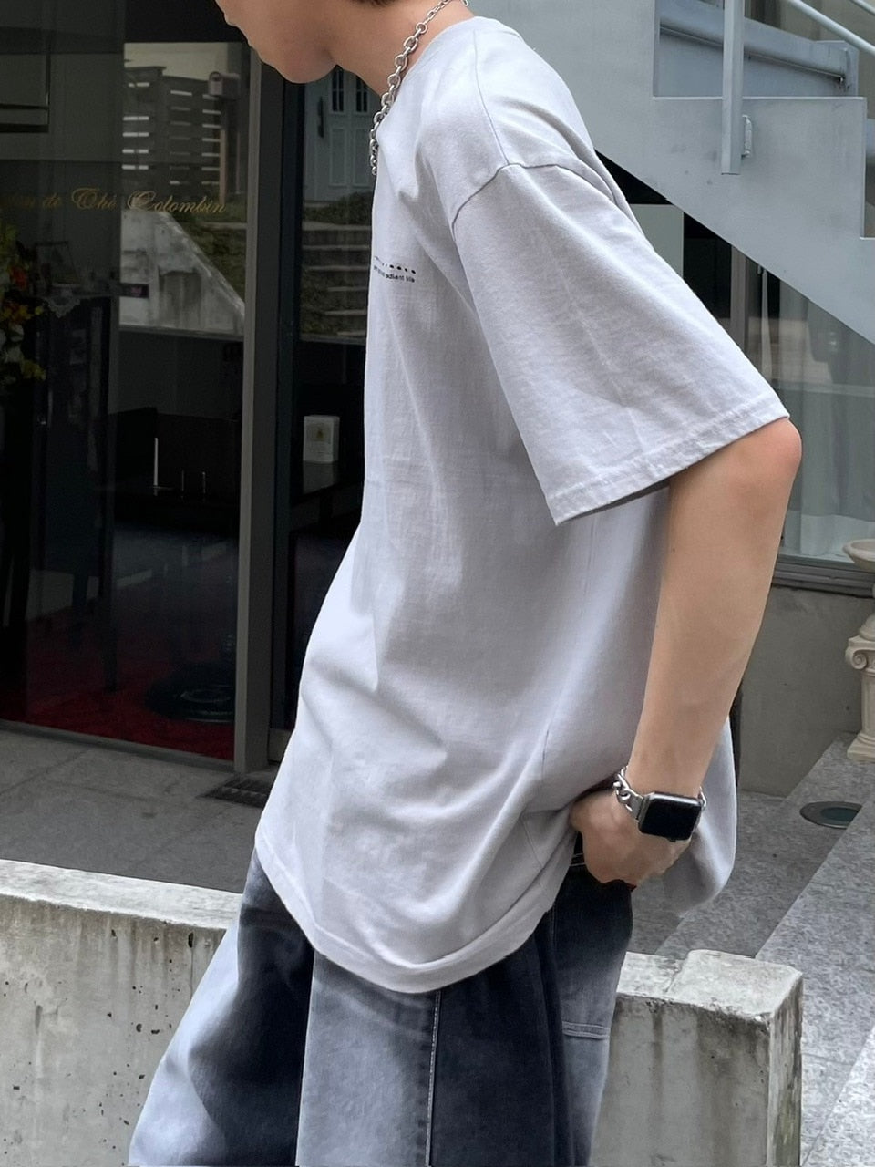 受注制【Chikashitsu +】nail back print t-shirt (3color)