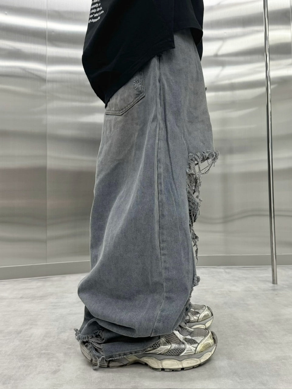 受注制【Never mind the XU】damage denim pants (3color) / 【ネバーマインドザエックスユー】ダメージデニムパンツ