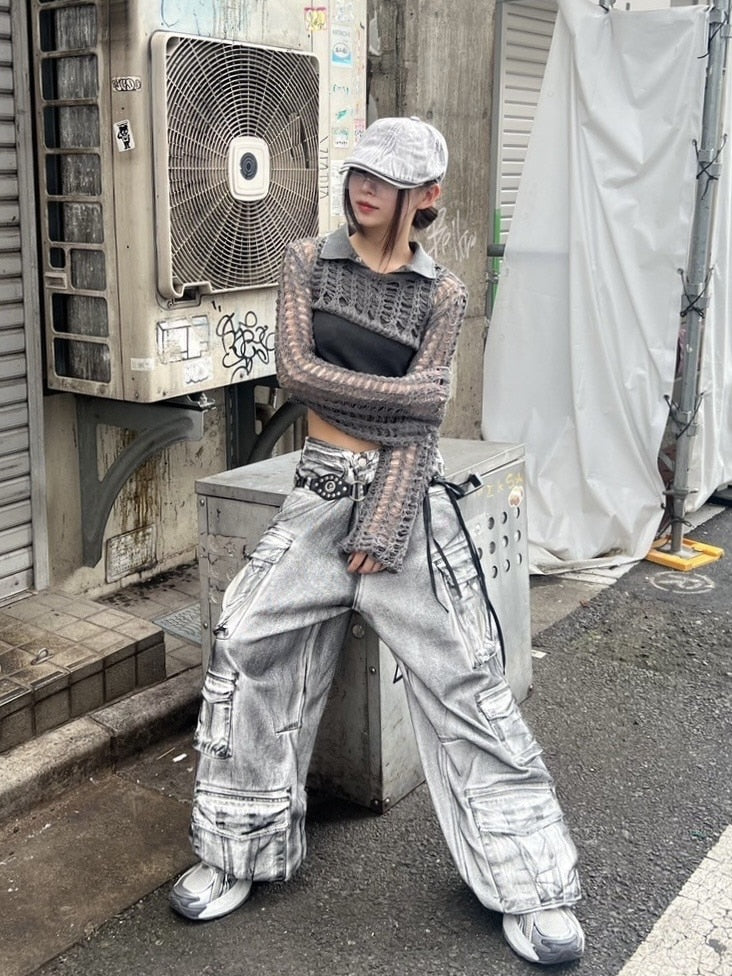 受注制【Never mind the XU】cropped summer knit (3color)