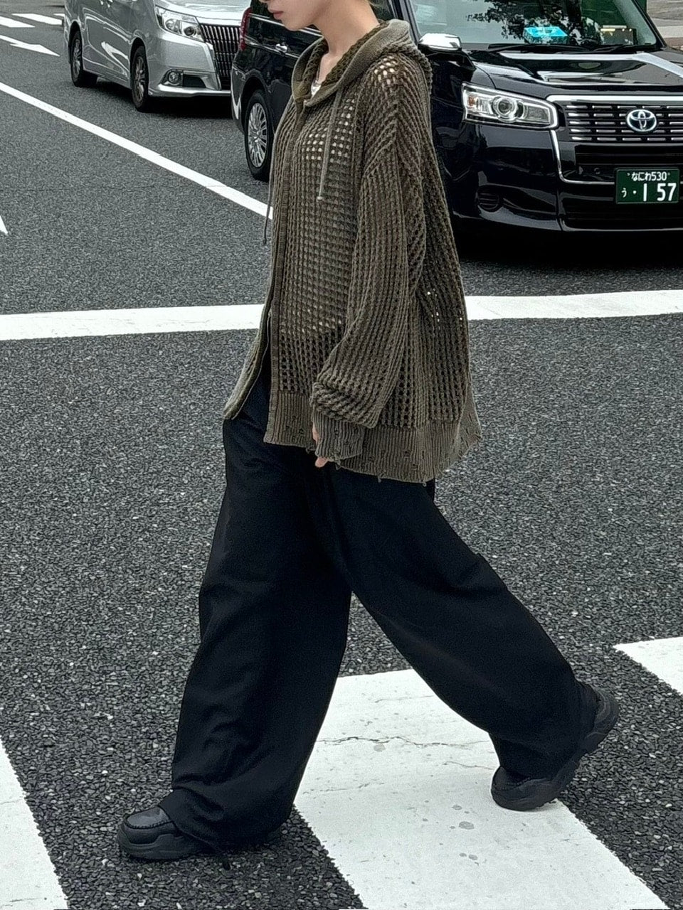 大阪店WEB限定受注制【Chikashitsu +】mesh zip damage hoodie (2color) / 【チカシツプラス】メッシュダメージジップアップ長袖パーカー