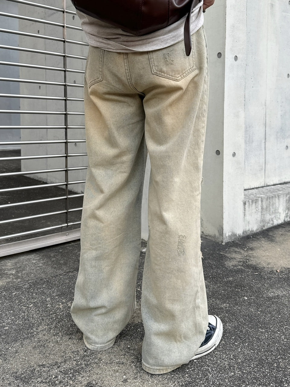 受注制【RENOL】damage denim pants