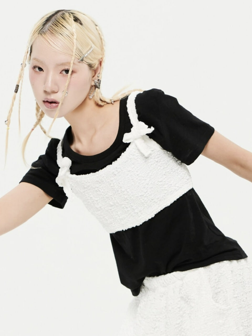 【HOLY NUMBER 7】Lace layered bustier