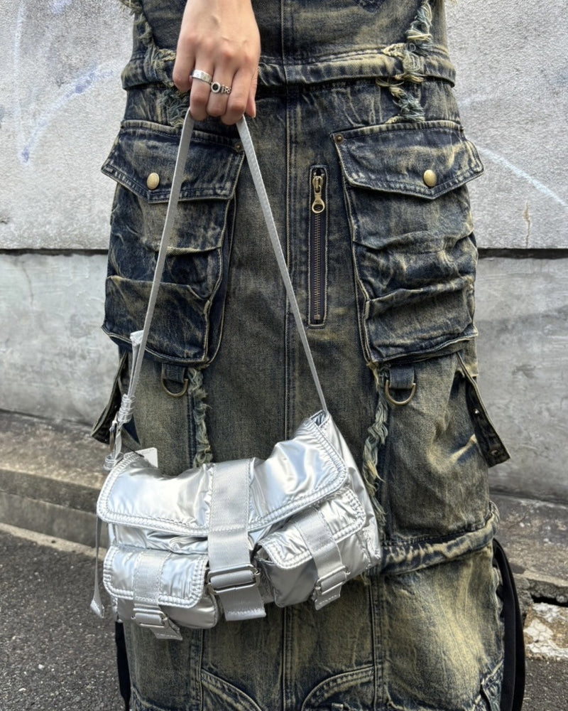受注制【Never mind the XU】metallic belt pocket bag (2color)