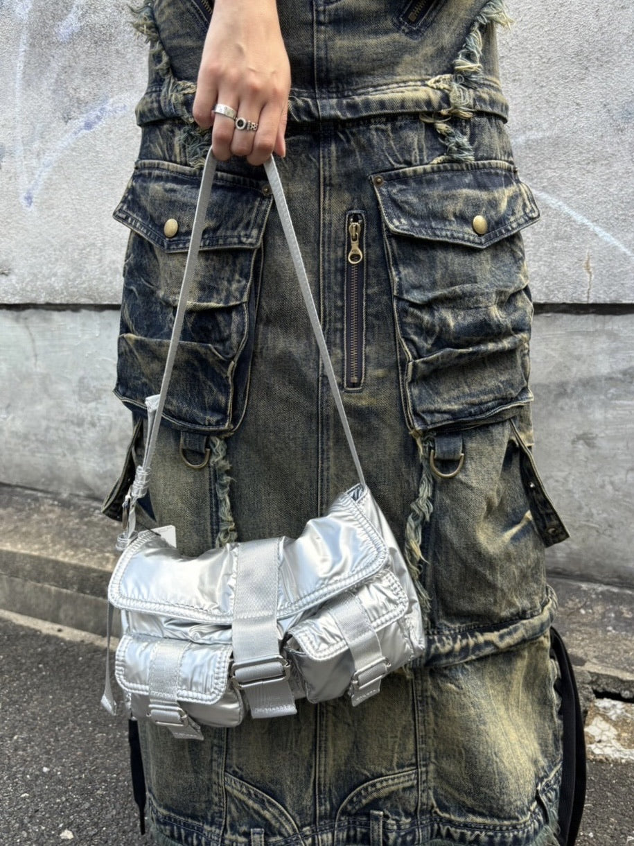 受注制【Never mind the XU】metallic belt pocket bag (2color)