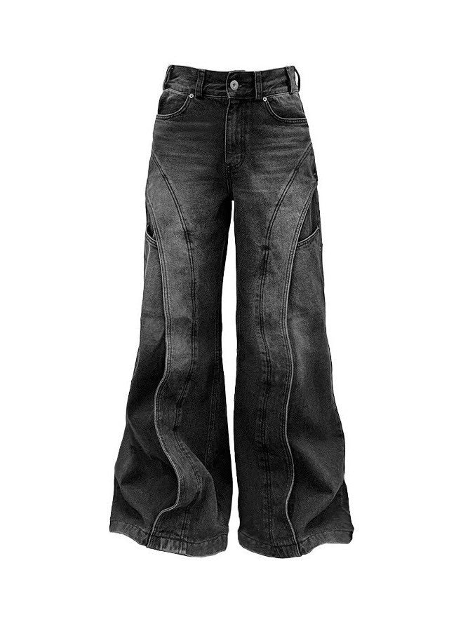 【IFEELLUCKY】Wide flare placket pants / 【アイフィールラッキー】ワイドフレアプラケットデニムパンツ