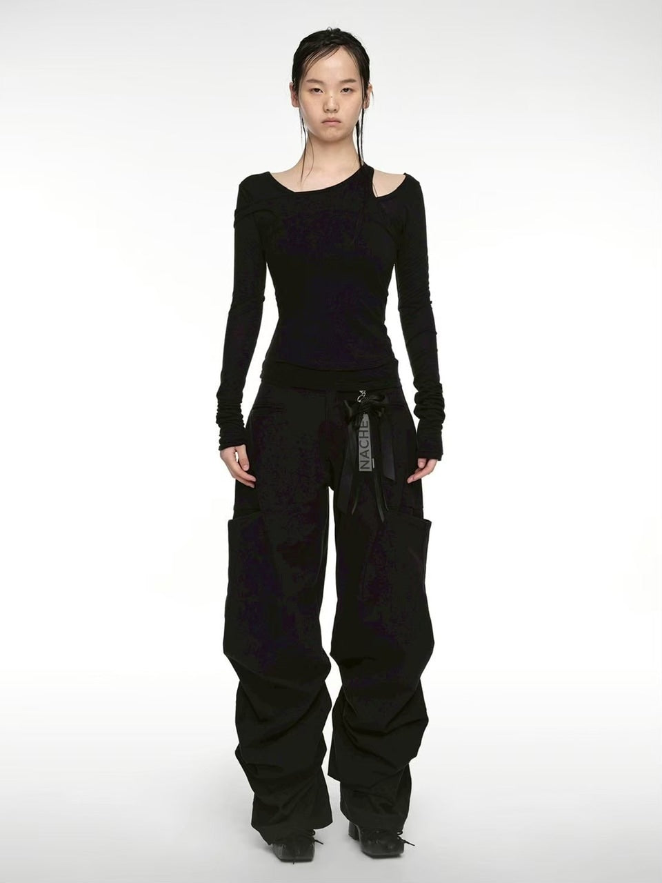 【NACHE】PINTUCK WIDE PANTS (UNISEX)