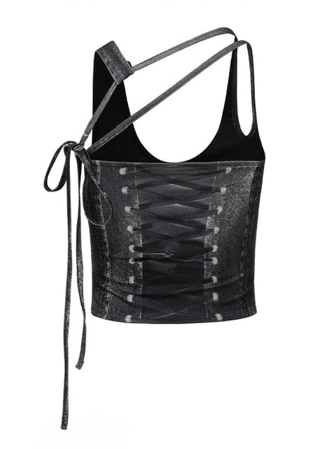 【NACHE】RACE UP PRINTED SLEEVELESS