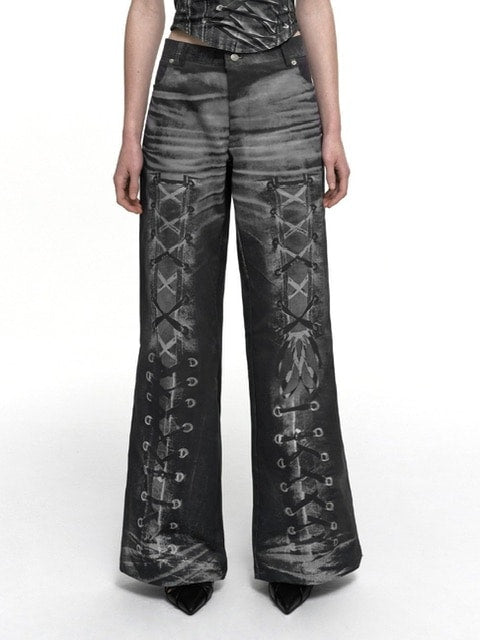 【NACHE】RACE UP PRINTED PANTS