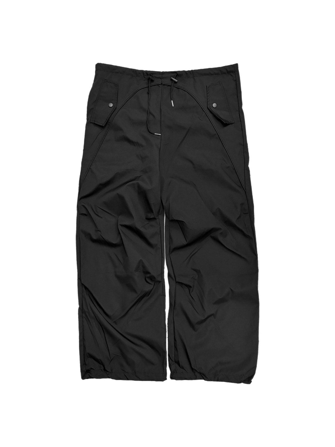 受注制【oaks】tuck design nylon wide pants (2color)