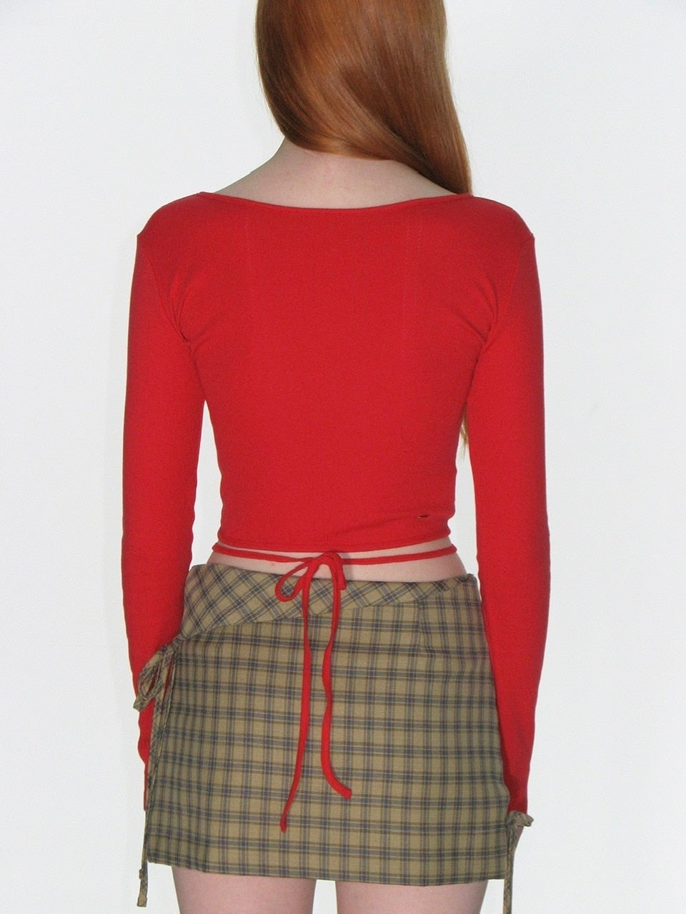 【CRANK】EYELET STRING CROP TOP