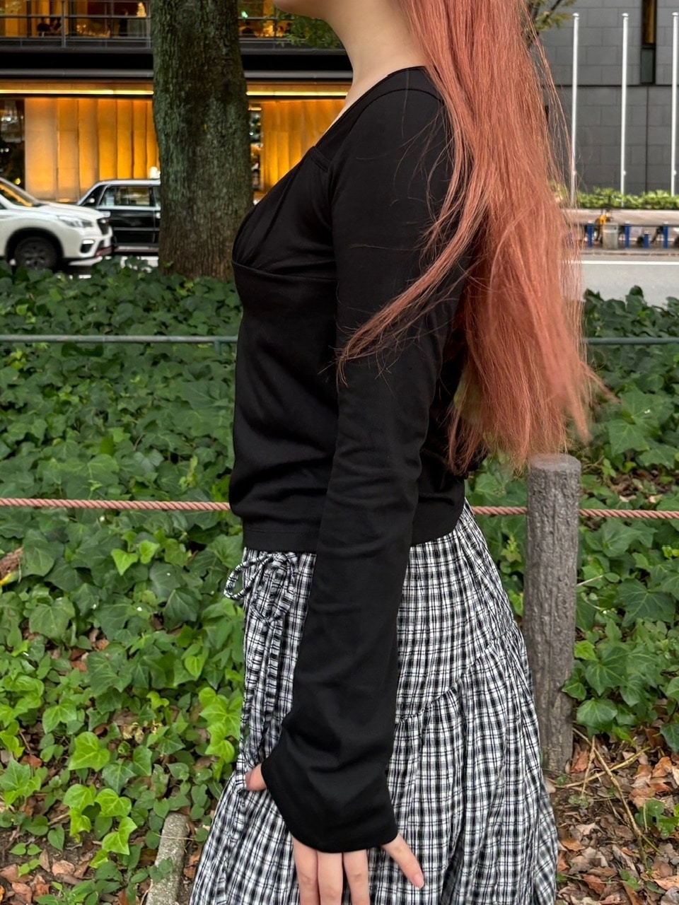 受注制【oaks】shirring long sleeve (3color) / 【オークス】シャーリング長袖Tシャツ