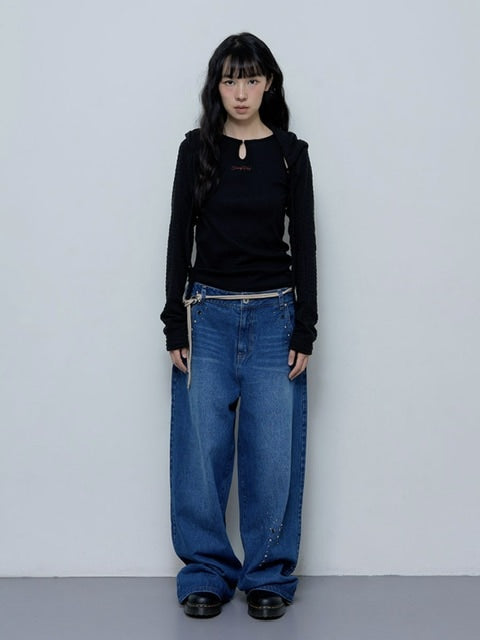 【FANCY CLUB】KNITTED HOOD BOLERO SET UP / 【ファンシークラブ】タンクトップ長袖ニットボレロセットアップ