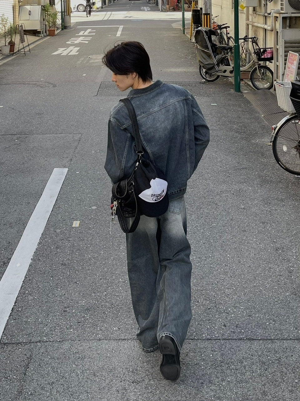 受注制【Chikashitsu +】vintage wash straight denim pants (2color) / 【チカシツプラス】ヴィンテージウォッシュストレートデニムパンツ