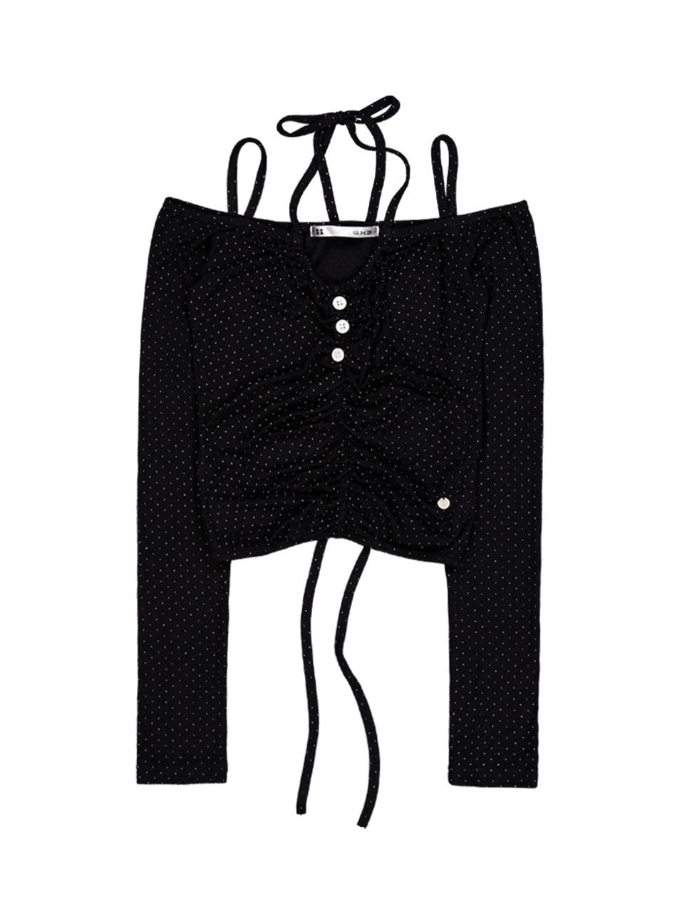 【SETUP-EXE】DOT OFF-SHOULDER TOP