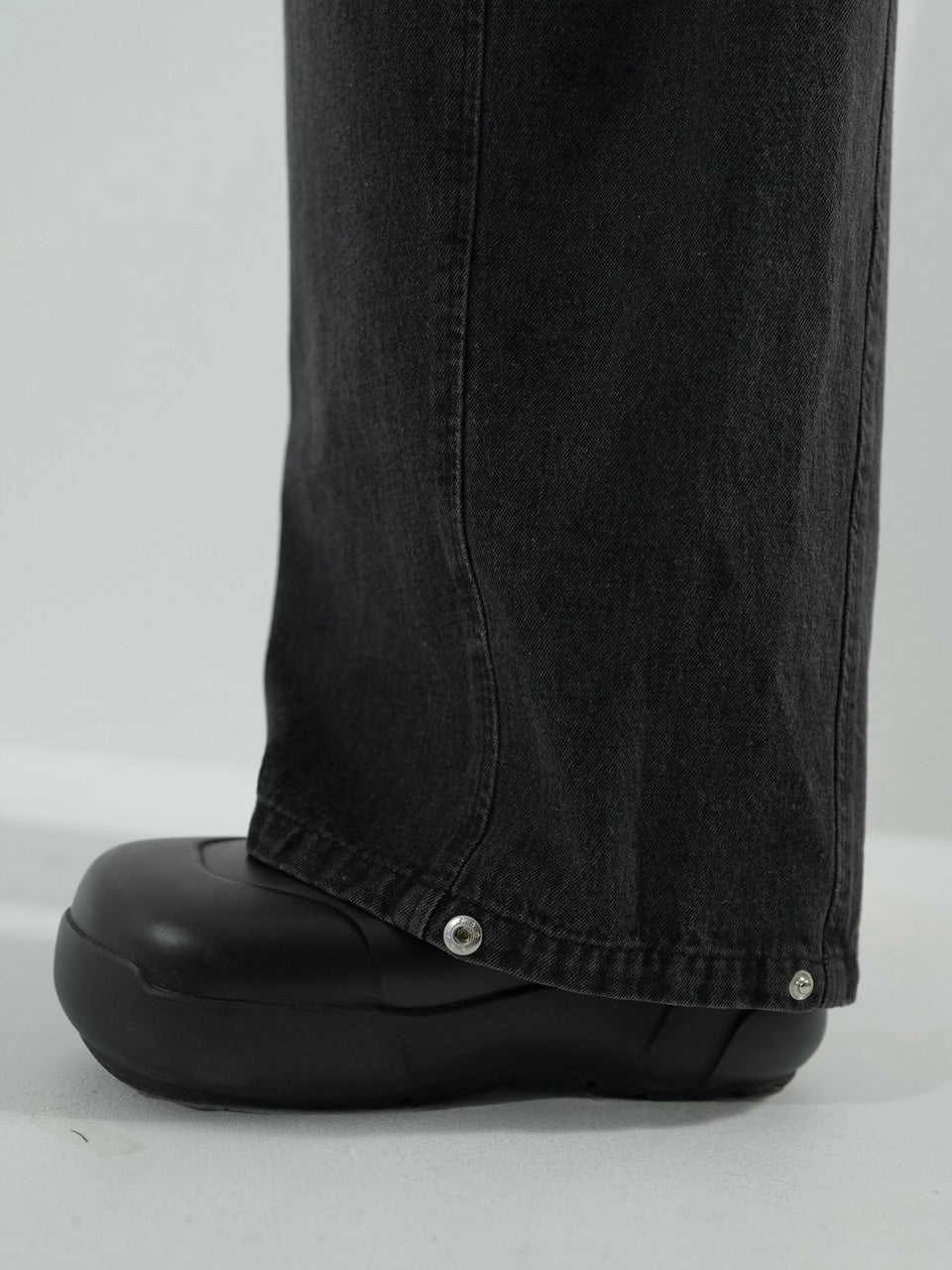 【CS】side tuck drape denim pants (black)