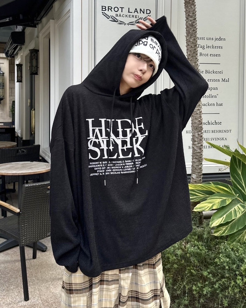 受注制【LUV CODE】knit hoodie (2color)