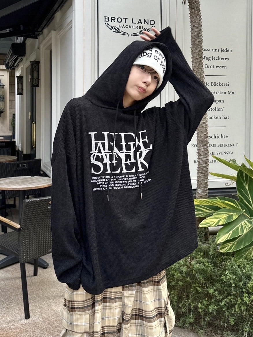 受注制【LUV CODE】knit hoodie (2color)