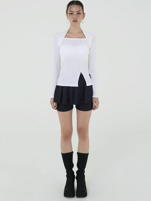 【Uglyshadow】US BOLERO SLIT TOP / 【アグリーシャドウ】スリッド長袖ボレロ