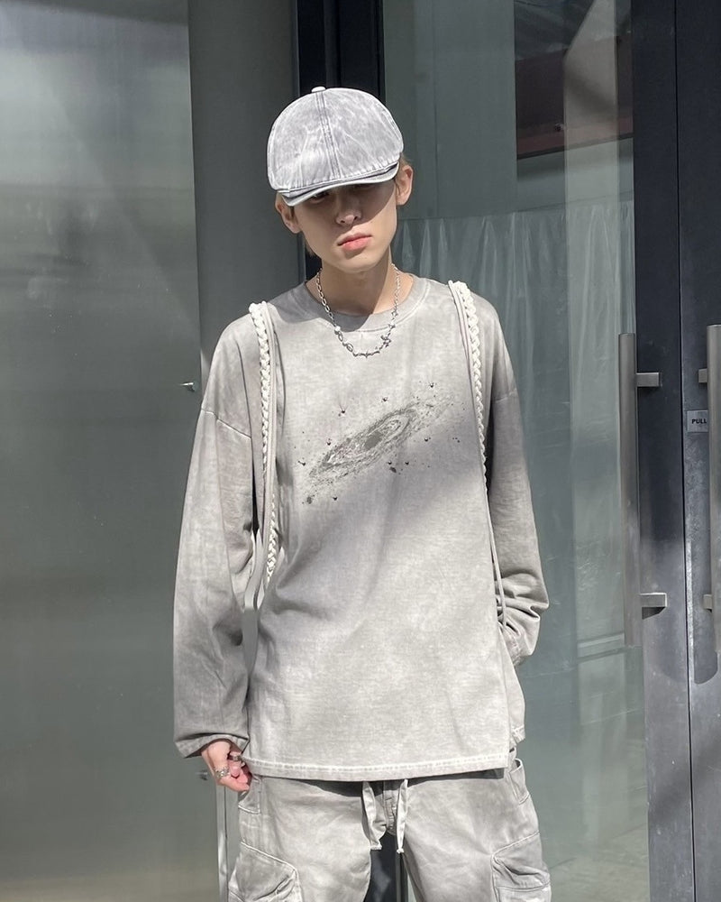 受注制【nmtc +】galaxy pigment long sleeve tee (2color)