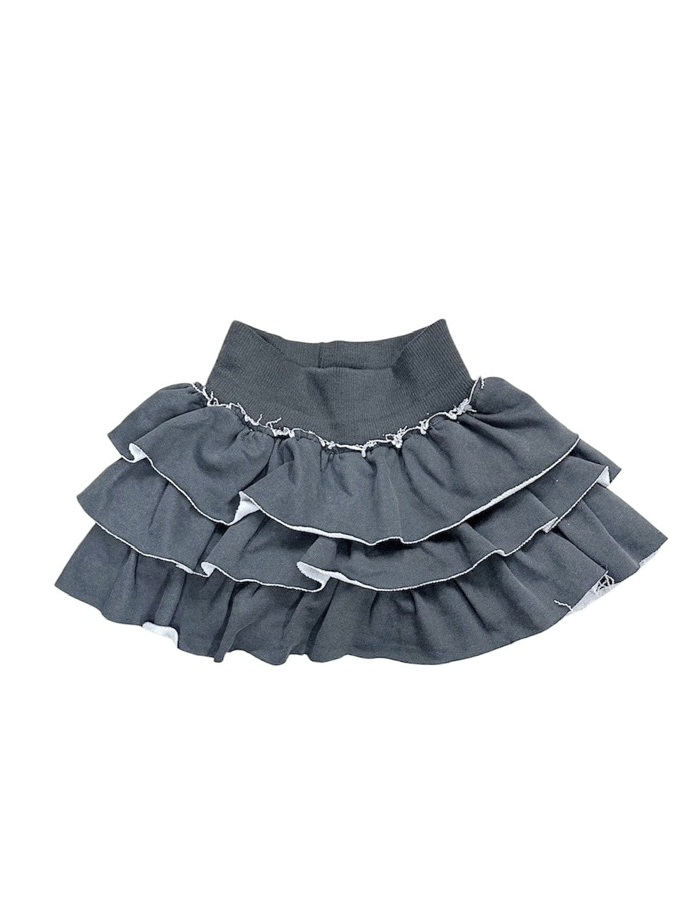 受注制【Never mind the XU】damage frill mini skirt (2color)
