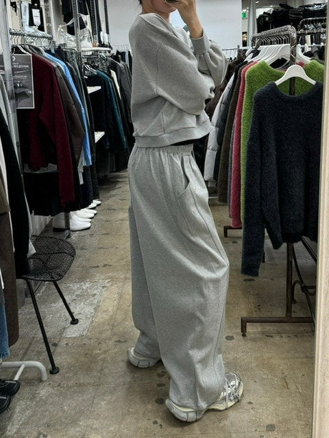 受注制【Chikashitsu +】curve stitch straight sweat pants (3color) / 【チカシツプラス】カーブスティッチストレートスウェットパンツ