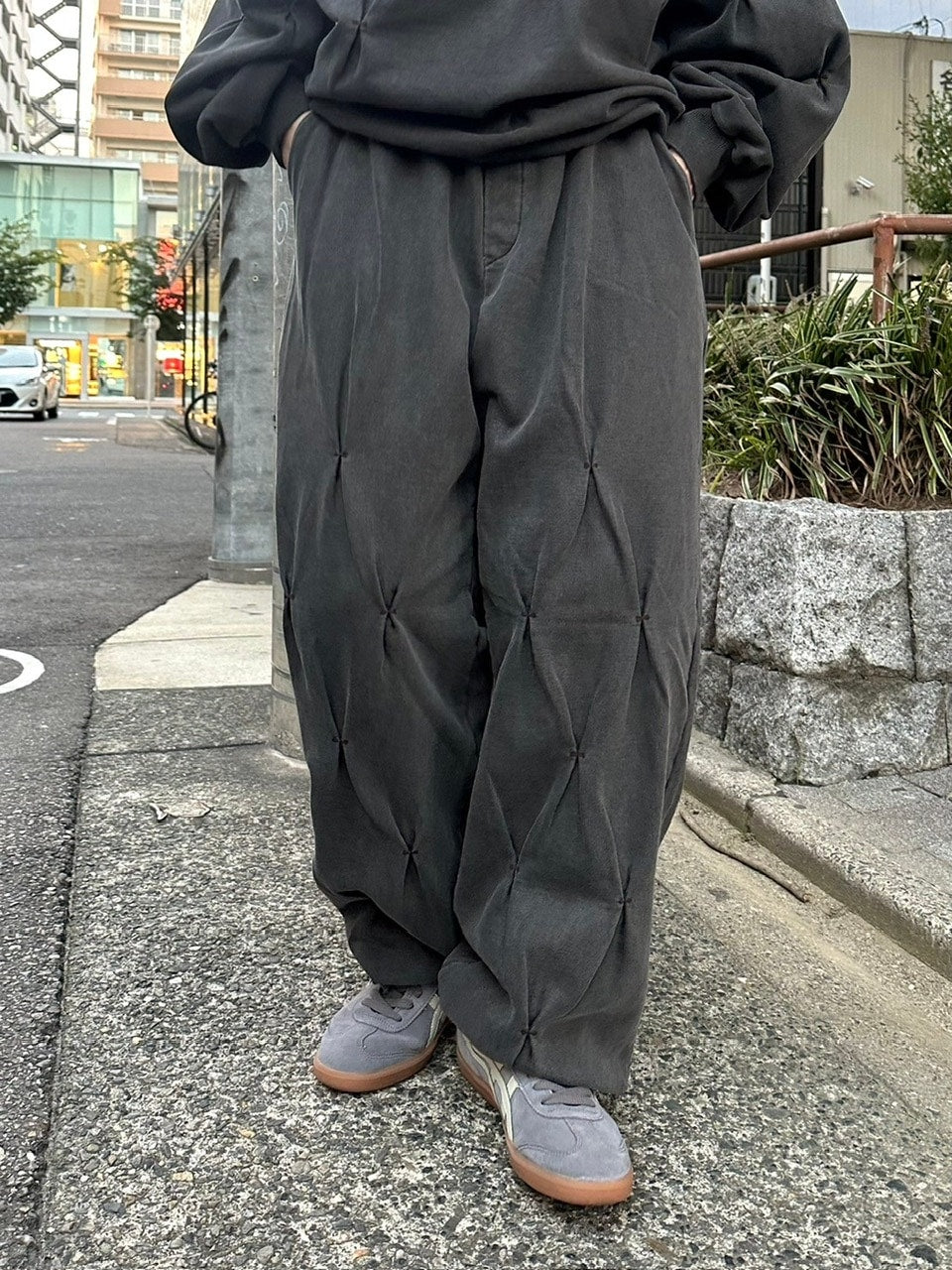 受注制【Chikashitsu +】stitch design sweat pants (3color)