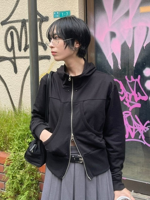 受注制【oaks】design double zip up hoodie (2color)