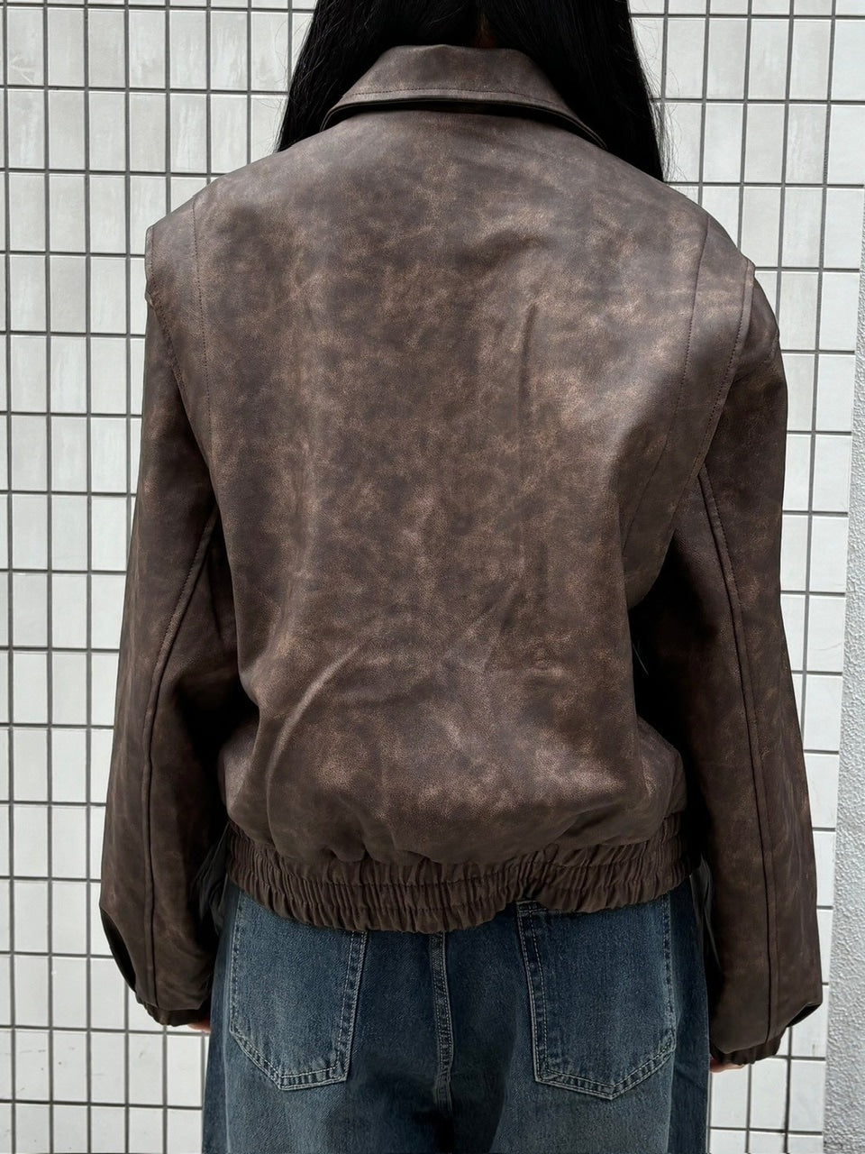 受注制【oaks】fake leather jacket (2color) / 【オークス】フェイクレザージャケット